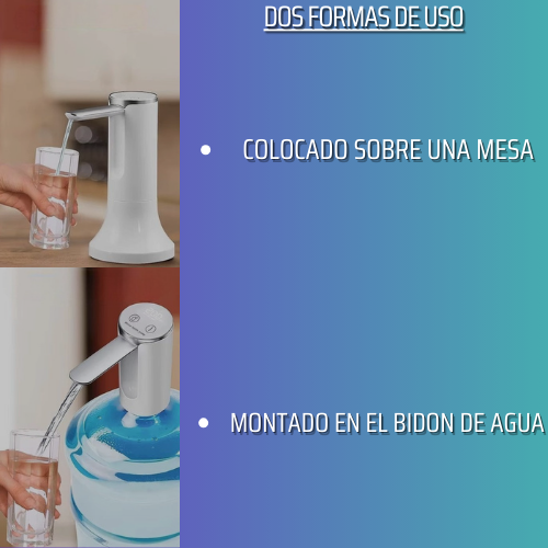 Dispensador de Agua de 5 Galones – Bomba Automática Silenciosa para Hogar y Oficina